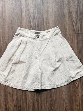 Nenah Milano Marco Linen Blend Pleated Culotte Shorts Size S Made in Italy